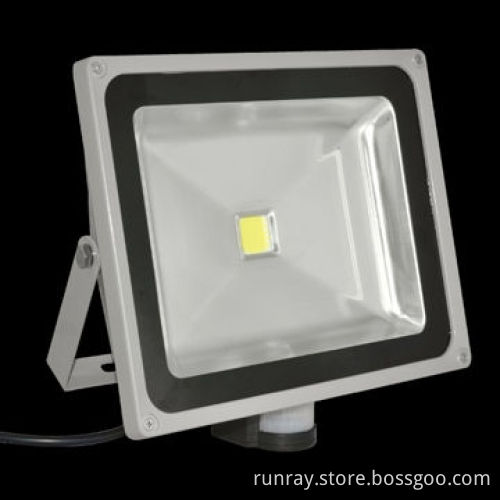 50W PIR Sensor LED Floodlight, 85-265V AC, IP65, Aluminum/Black Housing, 2 Years Warranty